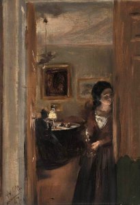 Adolph von Menzel - Living-Room with the Artist's Sister - WGA15049