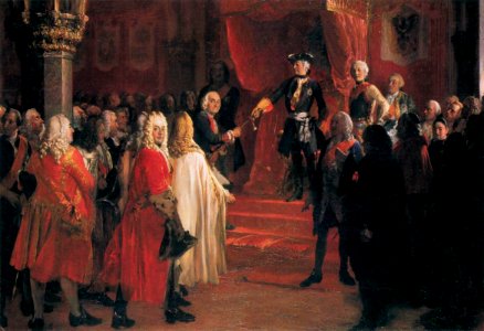 Adolph von Menzel - The Allegiance of the Silesian Diet before Frederick II in Breslau - WGA15053. Free illustration for personal and commercial use.