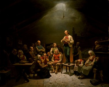 Adolph Tidemand - Low Church Devotion - NG.M.04419 - National Museum of Art, Architecture and Design