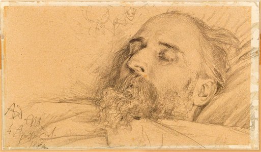 Adolph von Menzel Der Maler Gustav Richter auf dem Totenbett 1884
