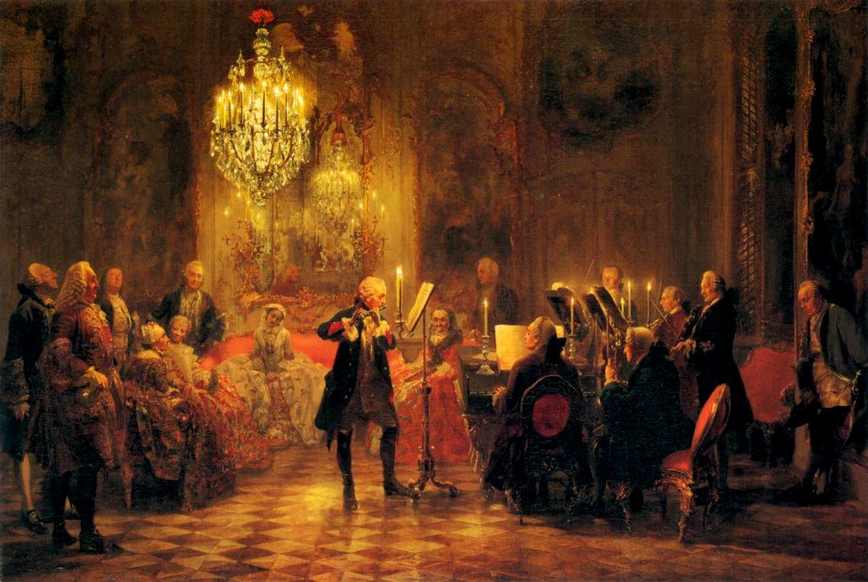 Adolph von Menzel - A Flute Concert of Frederick the Great at Sanssouci - WGA15051