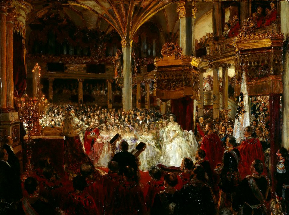 Adolph von Menzel - Krönung König Wilhelms I. in Königsberg im Jahre 1861 (Ölskizze)