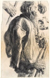 Adolph von Menzel Alter Mann mit Vollbart und Handstudien