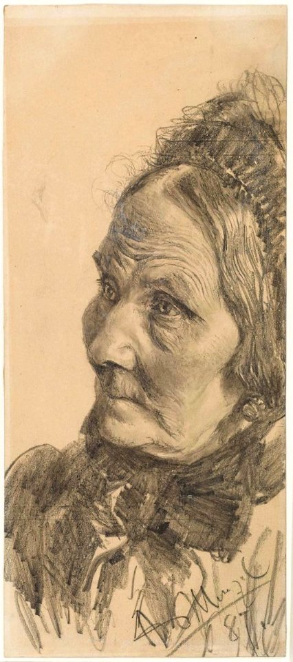Adolph von Menzel Bildnis einer älteren Dame 1887