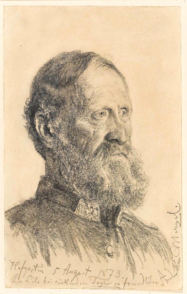 Adolph von Menzel Bildnis eines Mannes mit Vollbart 1873