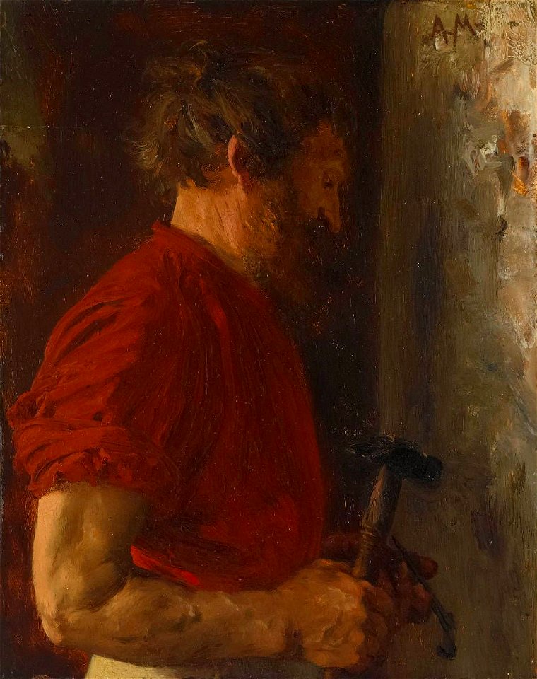 Adolph von Menzel Bärtiger Arbeiter