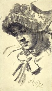 Adolph von Menzel Frau mit Hut