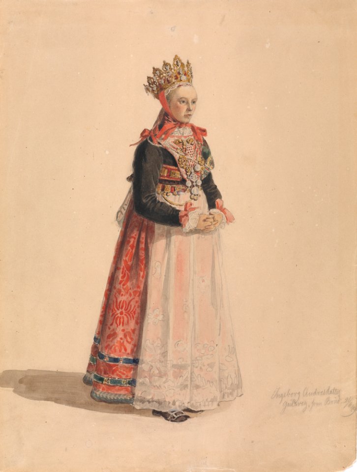 Adolph Tidemand Ingeborg Andresdatter Gulsvik som brud