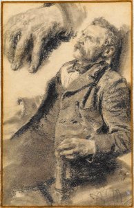 Adolph von Menzel Studie eines sitzenden Mannes