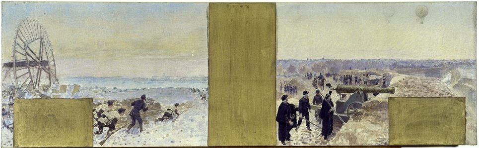 Adolphe Gustave Binet - Esquisse pour le cabinet du préfet de l'Hôtel de Ville de Paris , Marins en expédition. Le ballon au - PPP3876 - Musée des Beaux-Arts de la ville de Paris