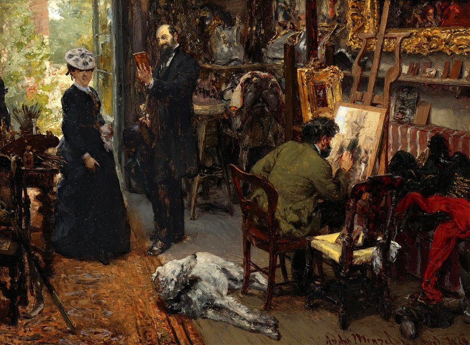 Adolph von Menzel - Meissonier im Atelier in Poissy