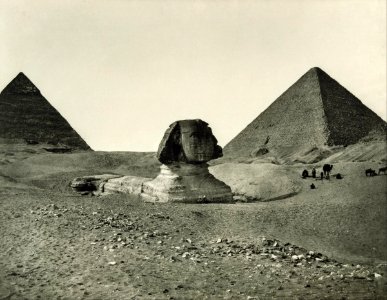 Adolphe Braun - The Sphinx and the Pyramids - Google Art Project. Free illustration for personal and commercial use.