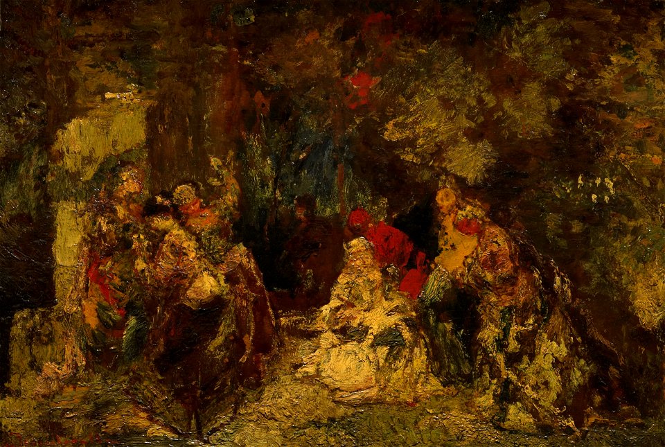 Adolphe Joseph Thomas Monticelli - Vrouwen in een bos