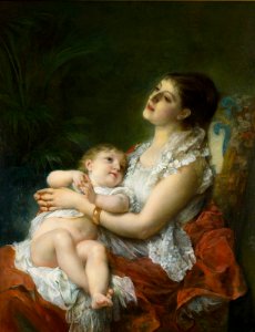 Adolphe Jourdan A Mother's Embrace