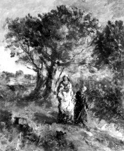 Adolphe Joseph Thomas Monticelli - Landscape with Two Figures (Hagar and Ishmael^) - 26.21 - Museum of Fine Arts