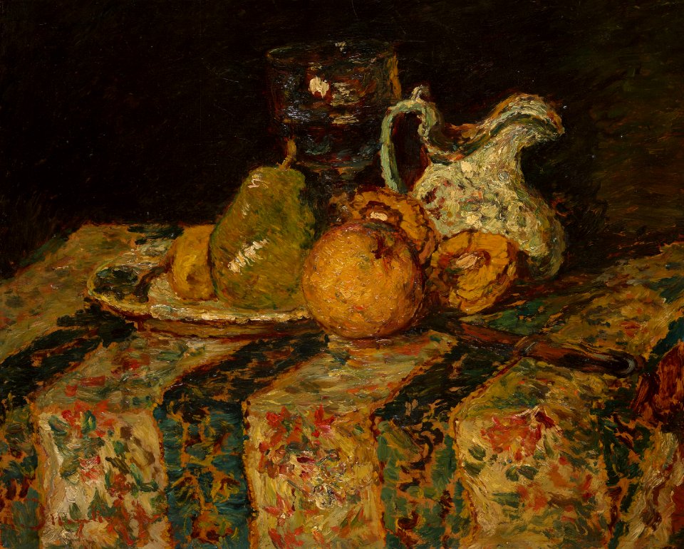 Adolphe Joseph Thomas Monticelli - Still Life with Fruit and Wine Jug - 1988.261 - Art Institute of Chicago