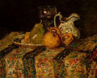 Adolphe Joseph Thomas Monticelli - Still Life with Fruit and Wine Jug - 1988.261 - Art Institute of Chicago