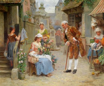 Adolphe Grison Die Blumenverkäuferin