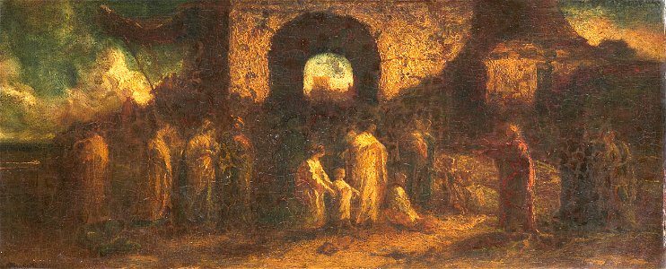 Adolphe Joseph Thomas Monticelli - Christus zegent de kinderen