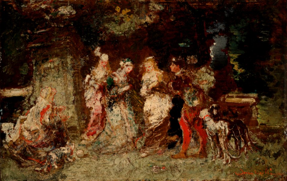 Adolphe Joseph Thomas Monticelli - Garden Scene - 1949.233 - Yale University Art Gallery