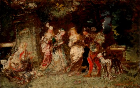 Adolphe Joseph Thomas Monticelli - Garden Scene - 1949.233 - Yale University Art Gallery