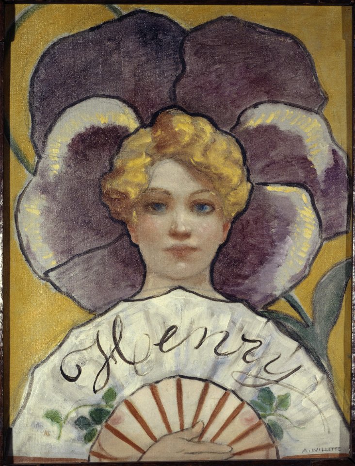Adolphe Léon Willette - À la Pensée Enseigne de la maison Henry, autrefois rue du Faubourg Saint-Honoré - P2555 - Musée Carnavalet - 2