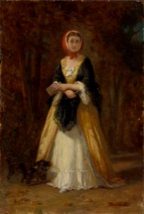 Adolphe Monticelli - Woman Walking with Dog - 1943.261 - Harvard Art Museums