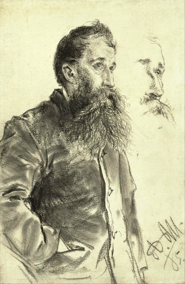 Adolphe von Menzel - Study of a Man with a Beard, His Hand in His Pocket - Google Art Project