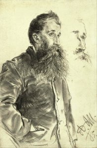 Adolphe von Menzel - Study of a Man with a Beard, His Hand in His Pocket - Google Art Project. Free illustration for personal and commercial use.