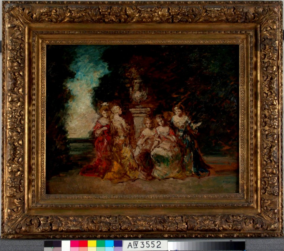 Adolphe Monticelli - Naisia puistossa - A IV 3552 - Finnish National Gallery