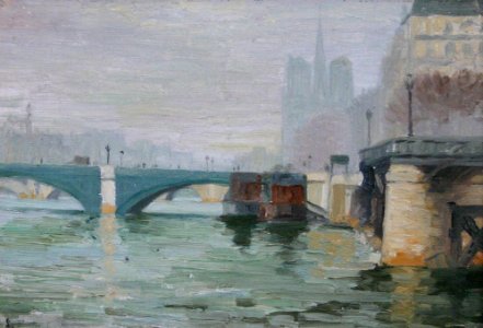 View Along the Seine by Albert Adolphe 