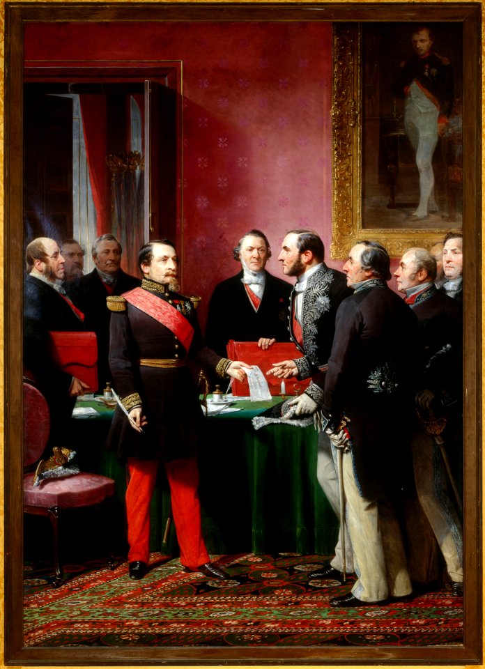 Adolphe Yvon - Haussmann présente à l'Empereur le plan d'annexion des Communes