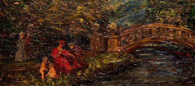Adolphe-monticelli-figures-by-a-bridge