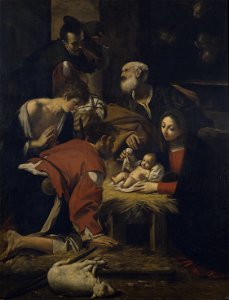 Adoración de los pastores (Cavedone)
