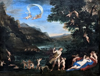 Adonis conduit près de Vénus par les Amours - Francesco Albani - musée du Louvre - Peintures INV 12
