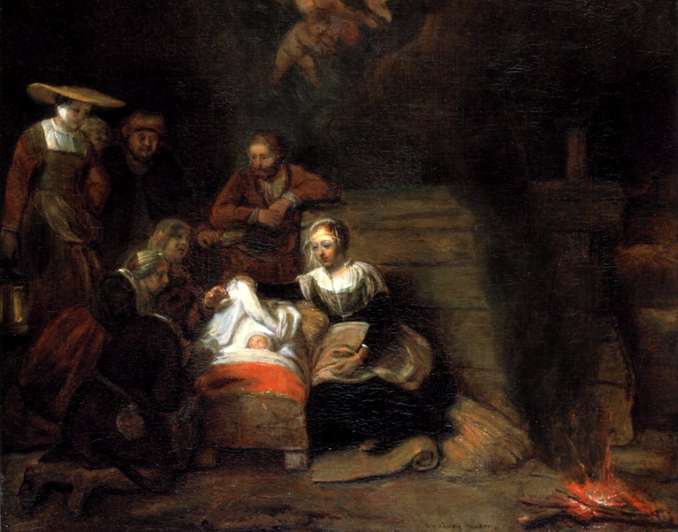 Adoration by the shepherds, by Samuel van Hoogstraten