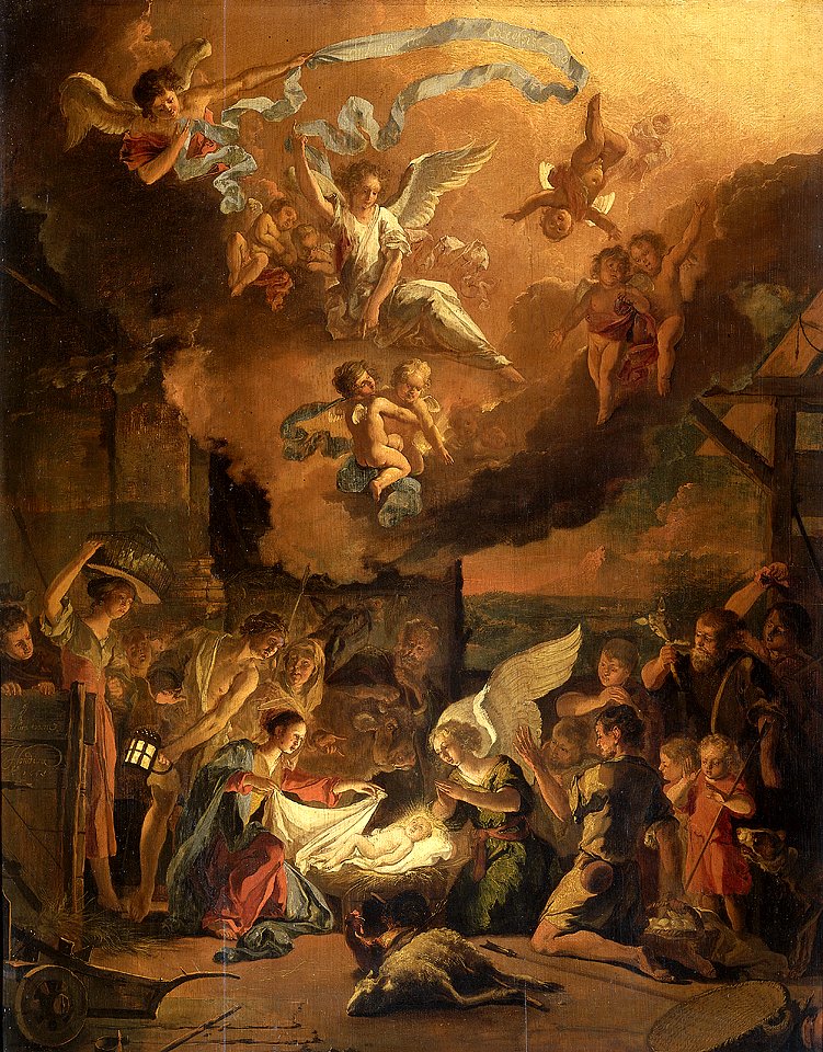 Adoration of the shepherds 1663 Abraham Hondius