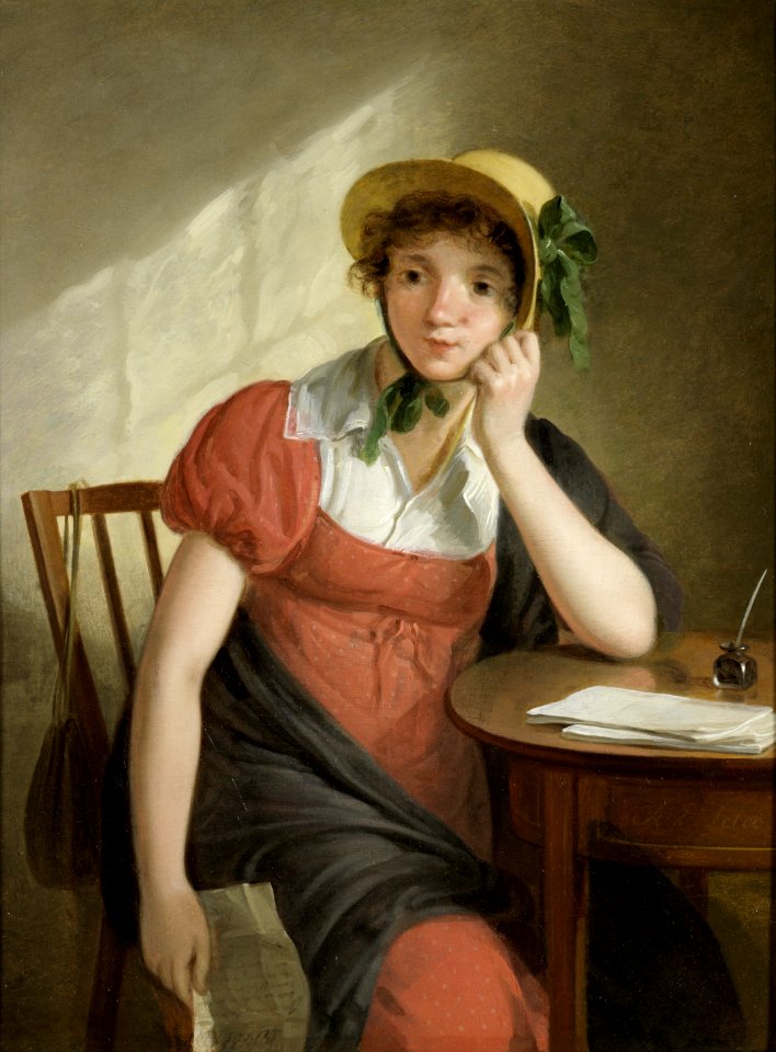 Adriaan de Lelie - Meisje met brief - 2611 - Rijksmuseum Twenthe