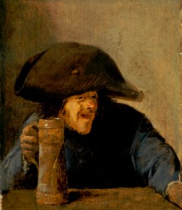 Adriaen Brouwer - Drinker with wooden mug
