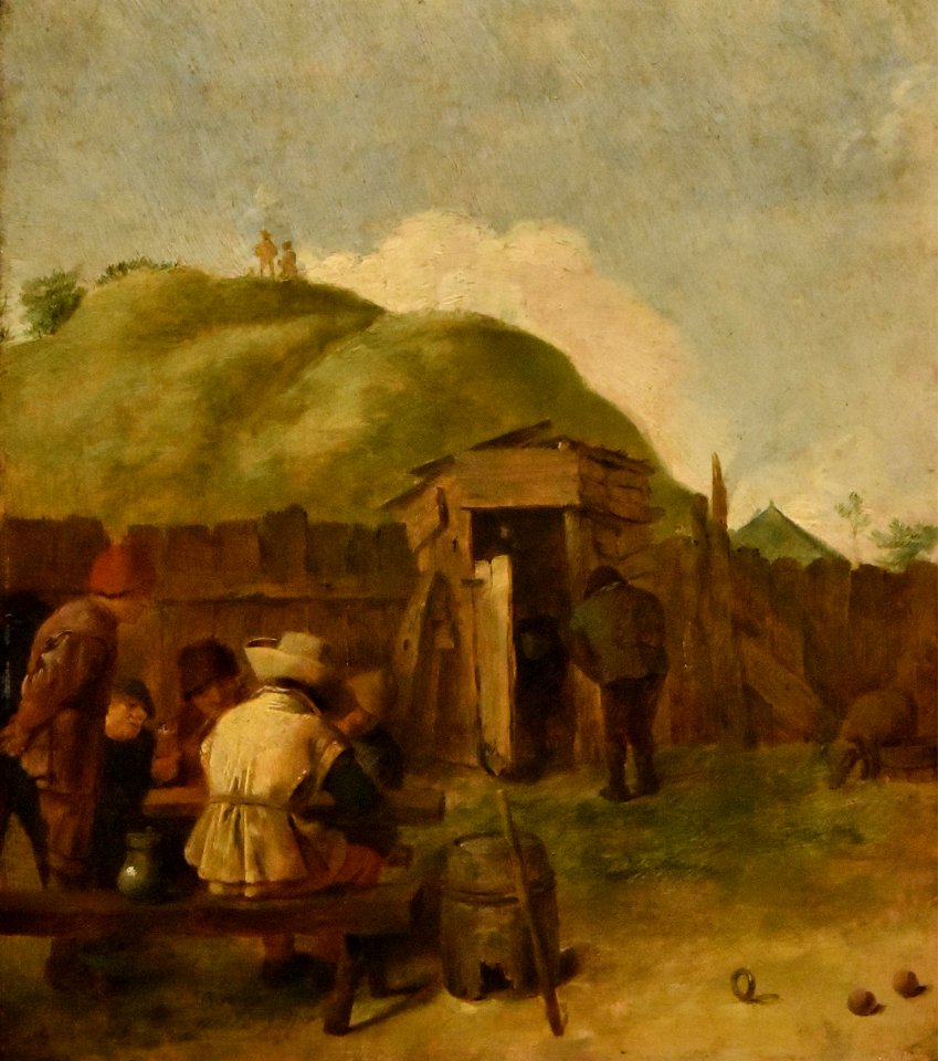 Adriaen Brouwer (ca.1605-voor1feb1638) Drinkebroers aan tafel bij een bolspel MOU Oudenaarde 13-12-2018