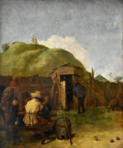Adriaen Brouwer (1605of06-1638) Drinkebroers aan tafel KMSKB 29-01-2019