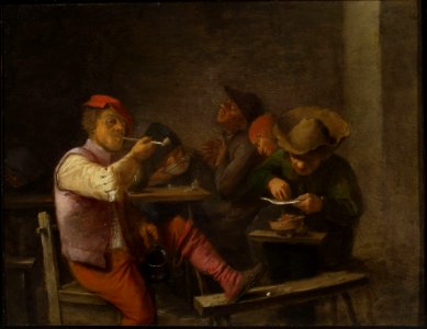 Adriaen Brouwer - Peasant smoking tobacco in a tavern - M.Ob.2563 MNW - National Museum in Warsaw