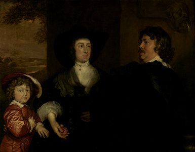 Adriaan Hanneman - De portretschilder Jonson van Ceulen (1593 - 1661), Elizabeth Beke en hun zoon Cornelus - 0127 - Rijksmuseum Twenthe