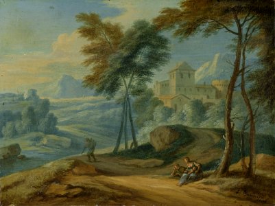 Adriaen Frans Boudewijns - Mountainous landscape. Free illustration for personal and commercial use.