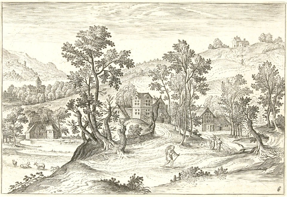 Adriaen Collaert, Jacob Grimmer - Landscape with walkers