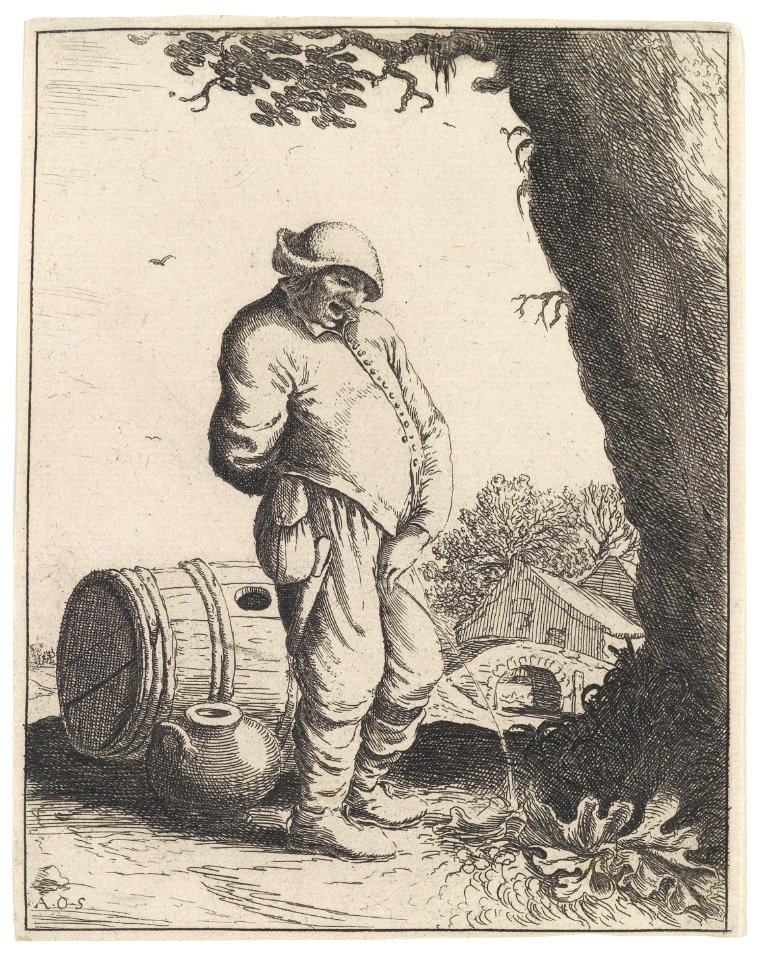 Adriaen Jansz van Ostade (attr) Der pissende Bauer