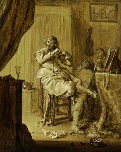 Adriaen Pietersz. van de Venne - A Cavalier at His Dressing Table - WGA24549