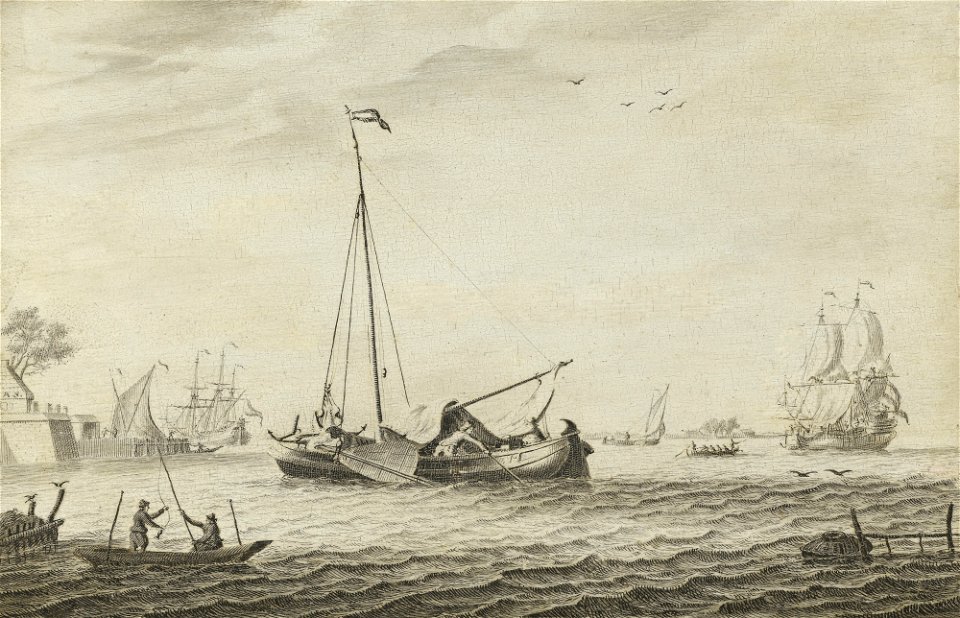 Adriaen Cornelisz. van der Salm A Kaag and other vessels