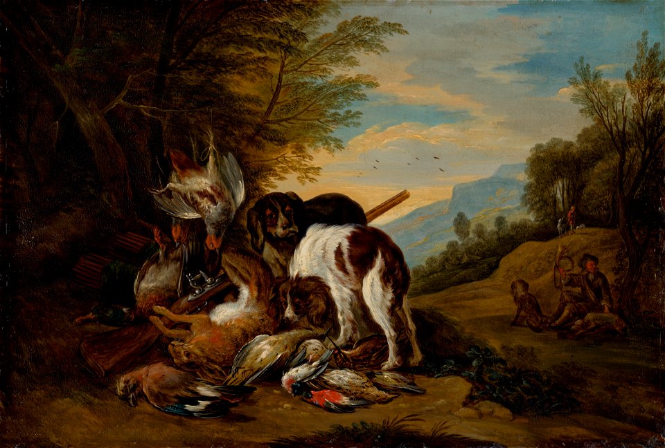 Adriaen de Gryef - Hunting Still Life in a Landscape - O 2522 - Slovak National Gallery