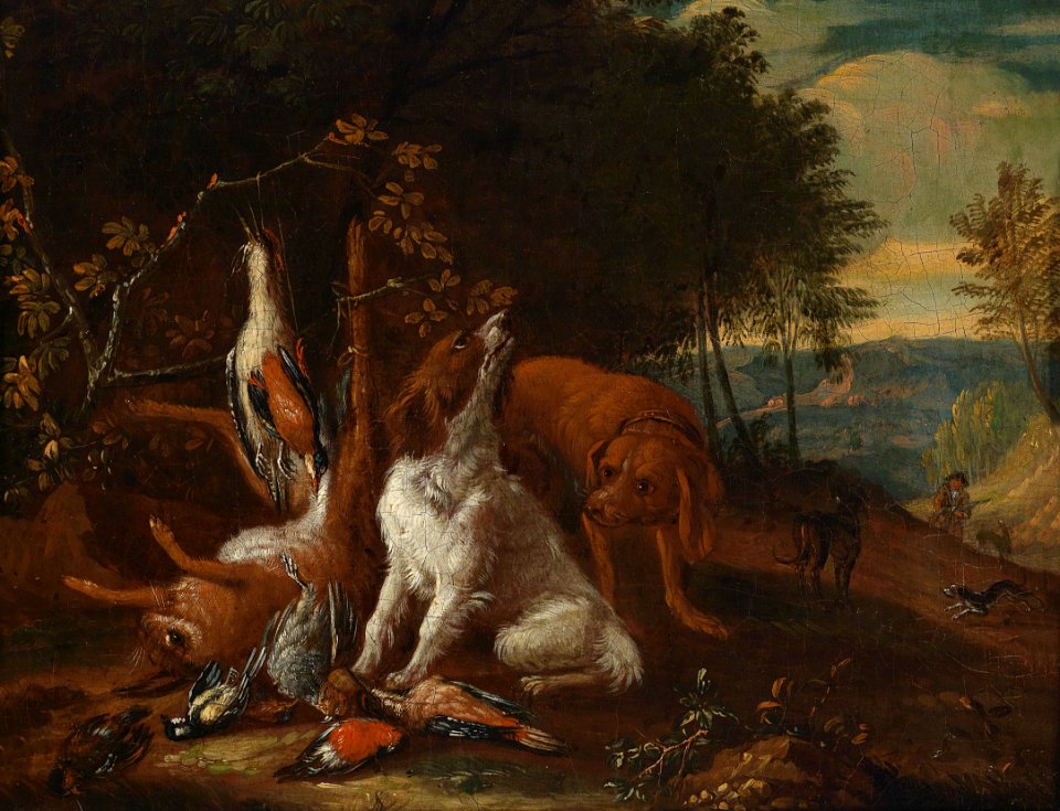 Adriaen Gryeff Landschaft mit Jagdstillleben